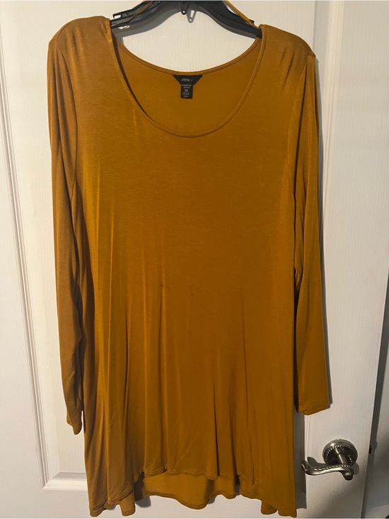 intro. Tops - intro. Women's Mustard Long Sleeve Swing Top